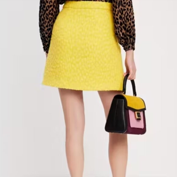 NWT Kate Spade Tonal Leopard Textured Jacquard Wool-Blend A-Line Skirt XL $268 - Picture 2 of 10
